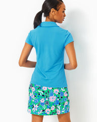 Lilly Pulitzer Upf 50+ Luxletic Frida Scallop Polo Top Lunar Blue | Women Tops