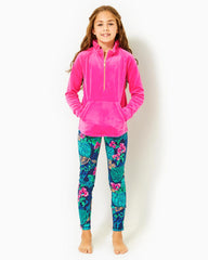 Lilly Pulitzer Upf 50+ Luxletic Girls Mini Weekender Legging Low Tide Navy Life Of The Party | Girl Tops &amp; Bottoms