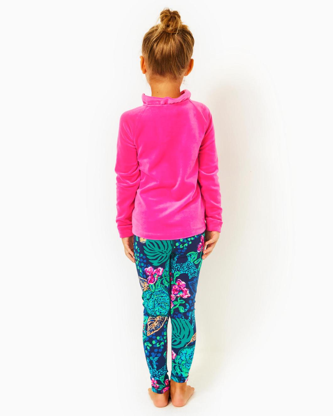 Lilly Pulitzer Upf 50+ Luxletic Girls Mini Weekender Legging Low Tide Navy Life Of The Party | Girl Tops &amp; Bottoms