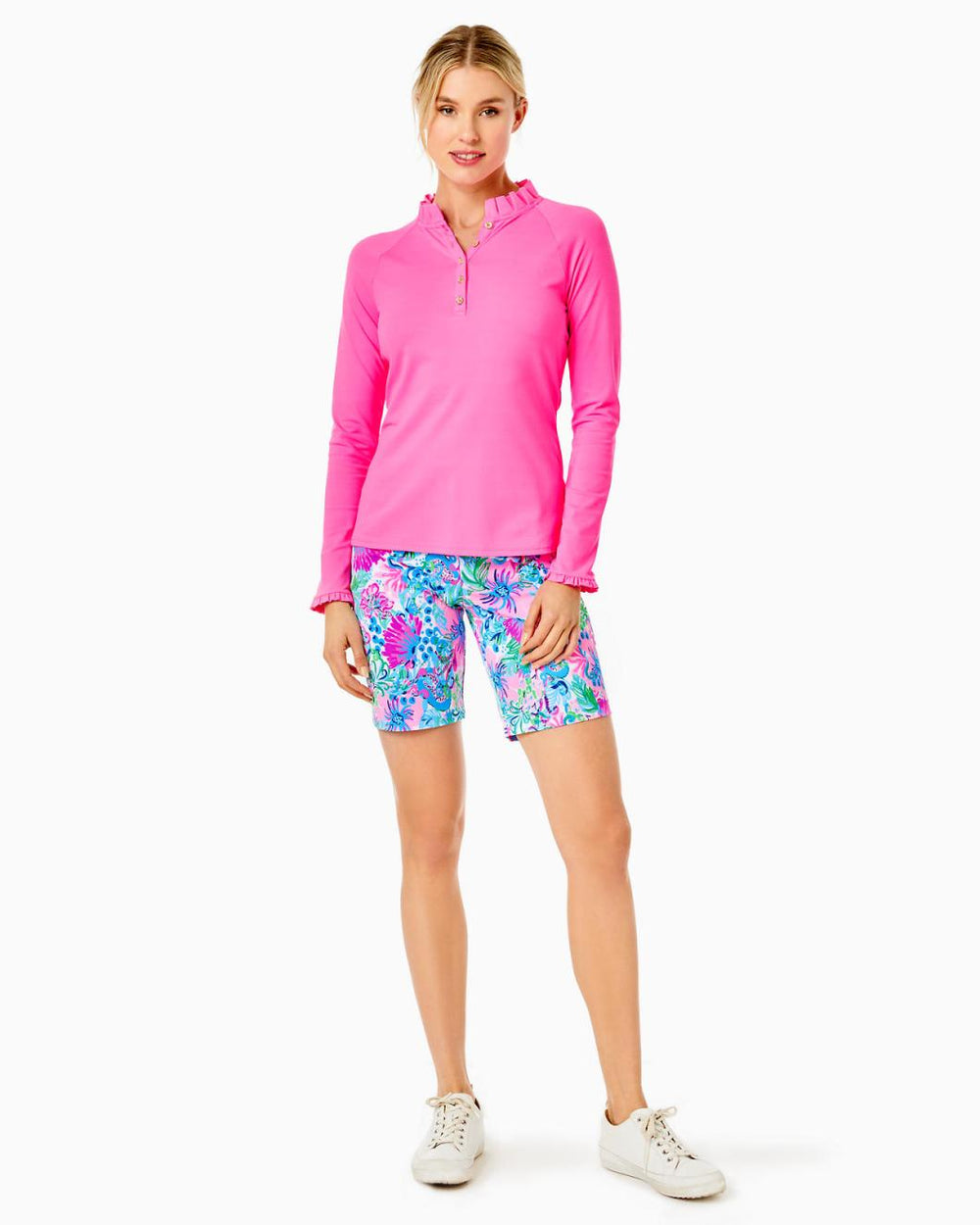 Lilly Pulitzer Upf 50+ Luxletic Hutton Polo Pink Isle | Women Tops