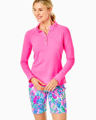 Lilly Pulitzer Upf 50+ Luxletic Hutton Polo Pink Isle | Women Tops