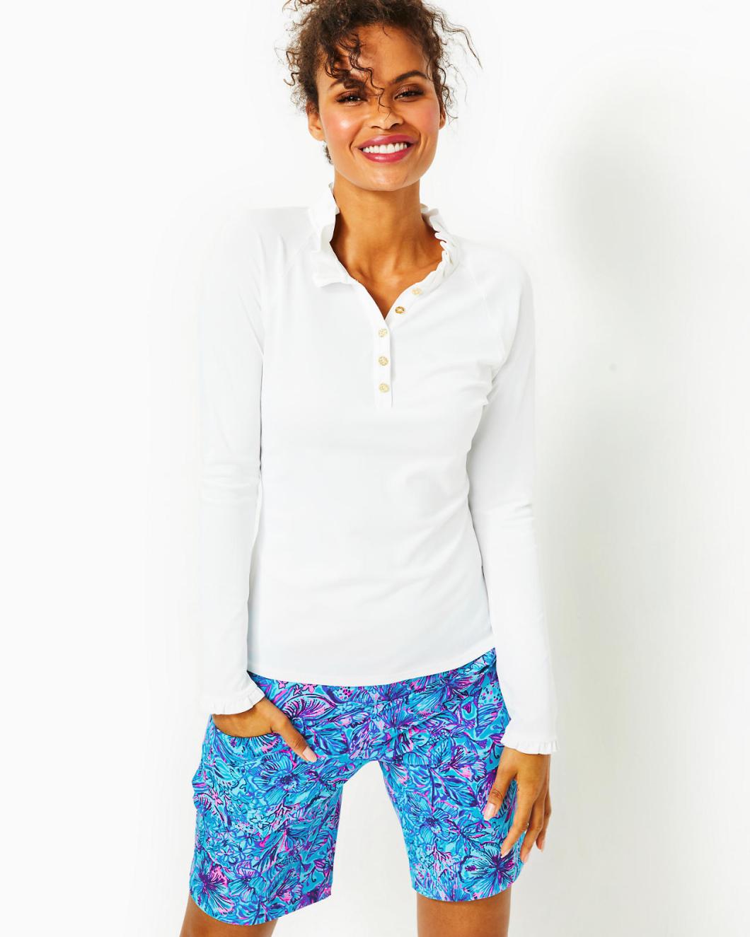 Lilly Pulitzer Upf 50+ Luxletic Hutton Polo Resort White | Women Tops