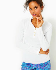 Lilly Pulitzer Upf 50+ Luxletic Hutton Polo Resort White | Women Tops