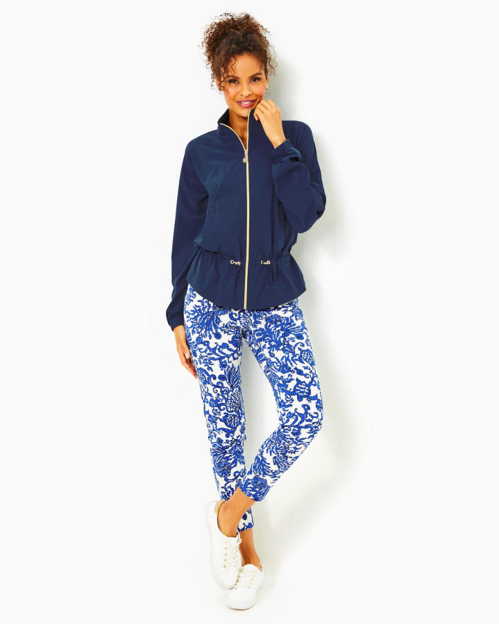 Lilly Pulitzer Upf 50+ Luxletic Islanna Performance Jacket Low Tide Navy | Women Tops