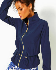 Lilly Pulitzer Upf 50+ Luxletic Islanna Performance Jacket Low Tide Navy | Women Tops