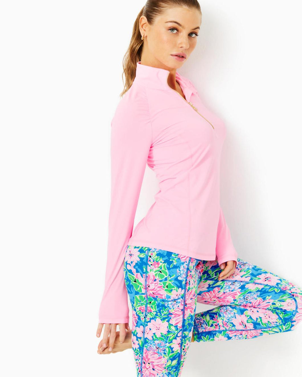 Lilly Pulitzer Upf 50+ Luxletic Justine Pullover Conch Shell Pink | Women Tops