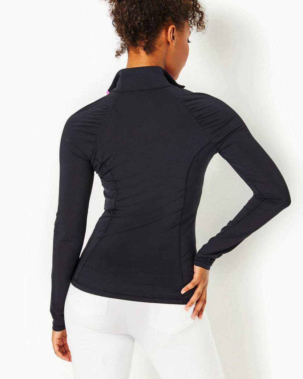 Lilly Pulitzer Upf 50+ Luxletic Justine Pullover Onyx | Women Tops