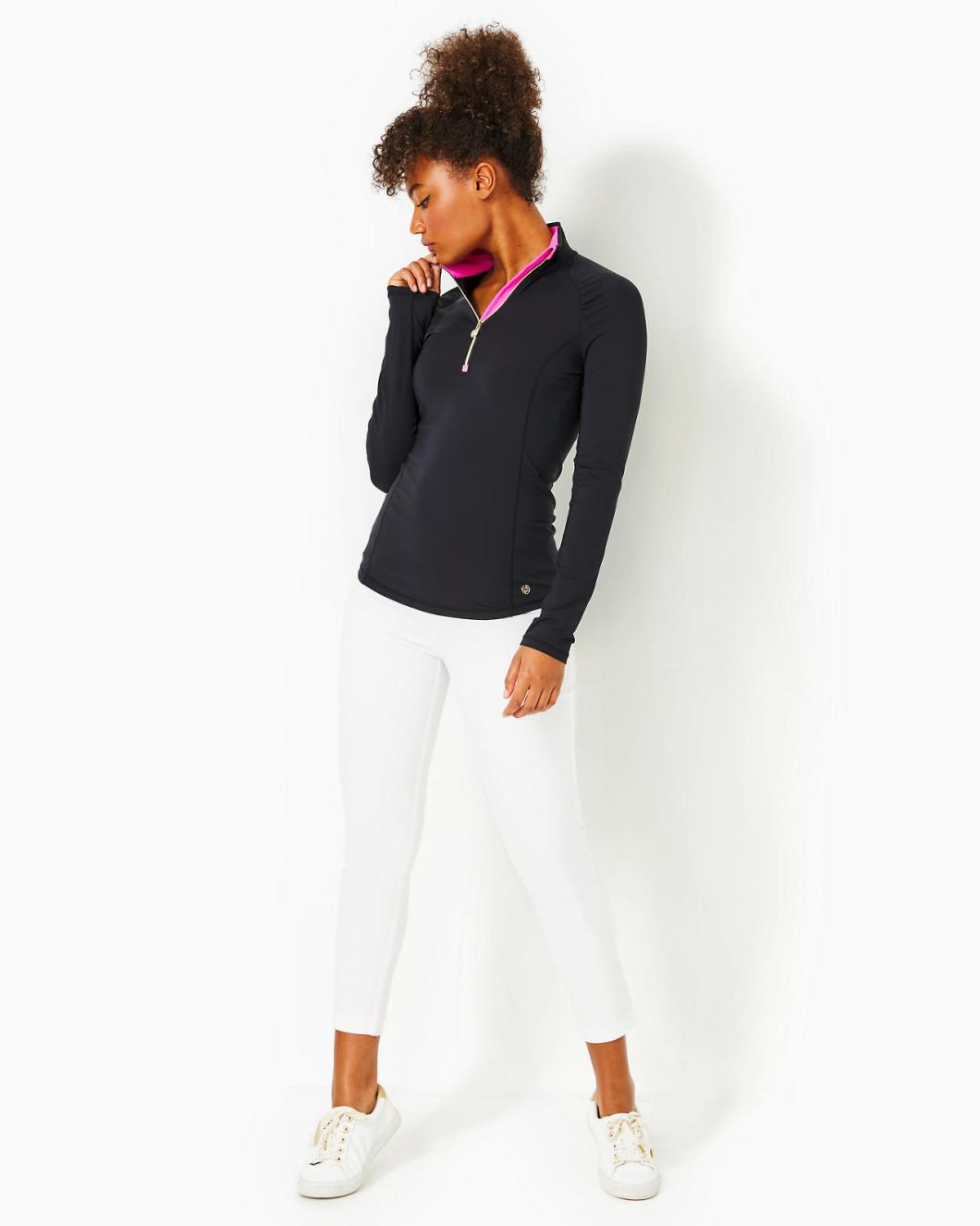 Lilly Pulitzer Upf 50+ Luxletic Justine Pullover Onyx | Women Tops