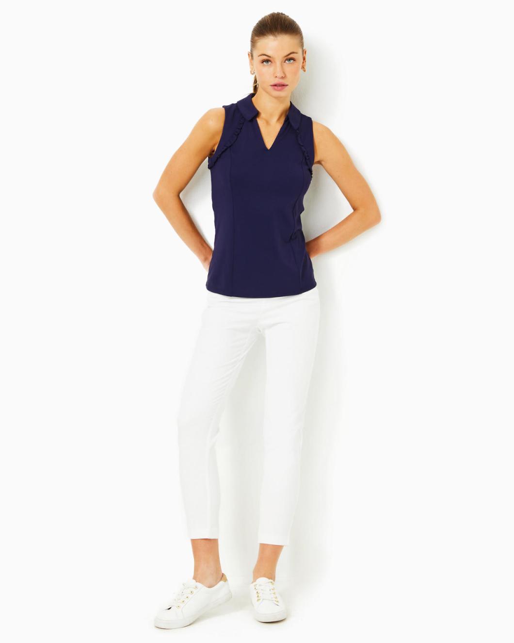 Lilly Pulitzer Upf 50+ Luxletic Martina Polo Top True Navy | Women Tops