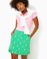 Lilly Pulitzer Upf 50+ Luxletic Monica Pleated Skort Spearmint Par Tee Animals Golf | Women Bottoms