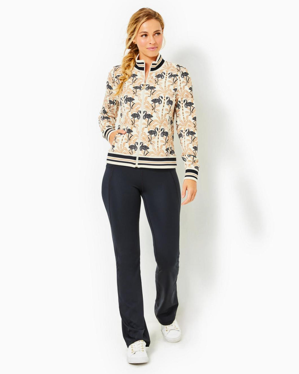 Lilly Pulitzer Upf 50+ Luxletic Regate Jacket Deeper Coconut Lil Stir It Up | Women Tops