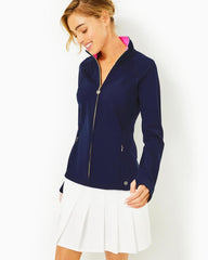 Lilly Pulitzer Upf 50+ Luxletic Tennison Full-Zip Jacket True Navy | Women Tops