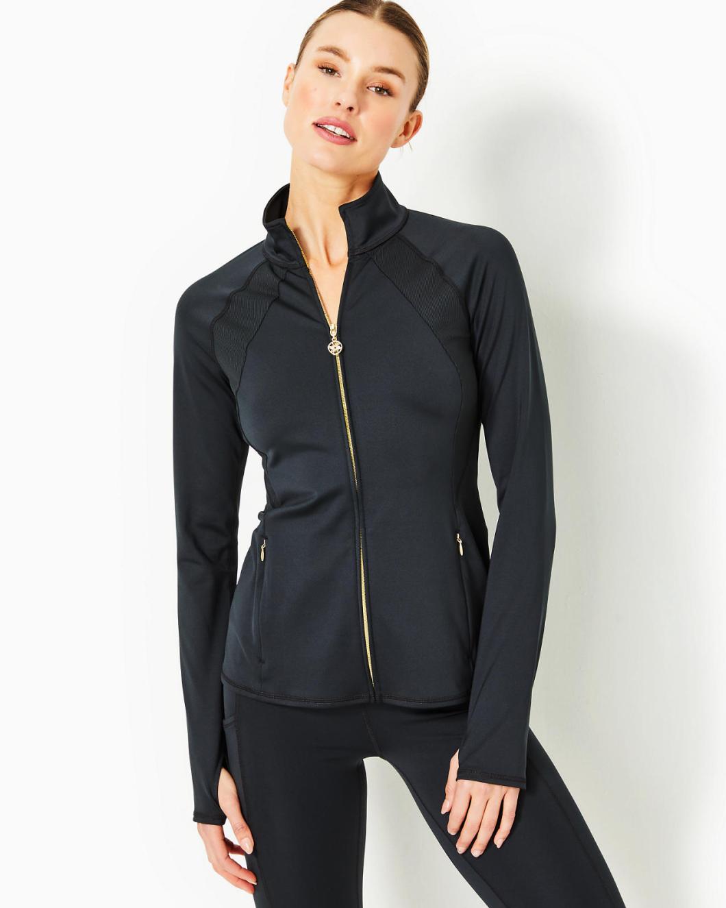 Lilly Pulitzer Upf 50+ Luxletic Tennison Jacket Onyx | Women Tops