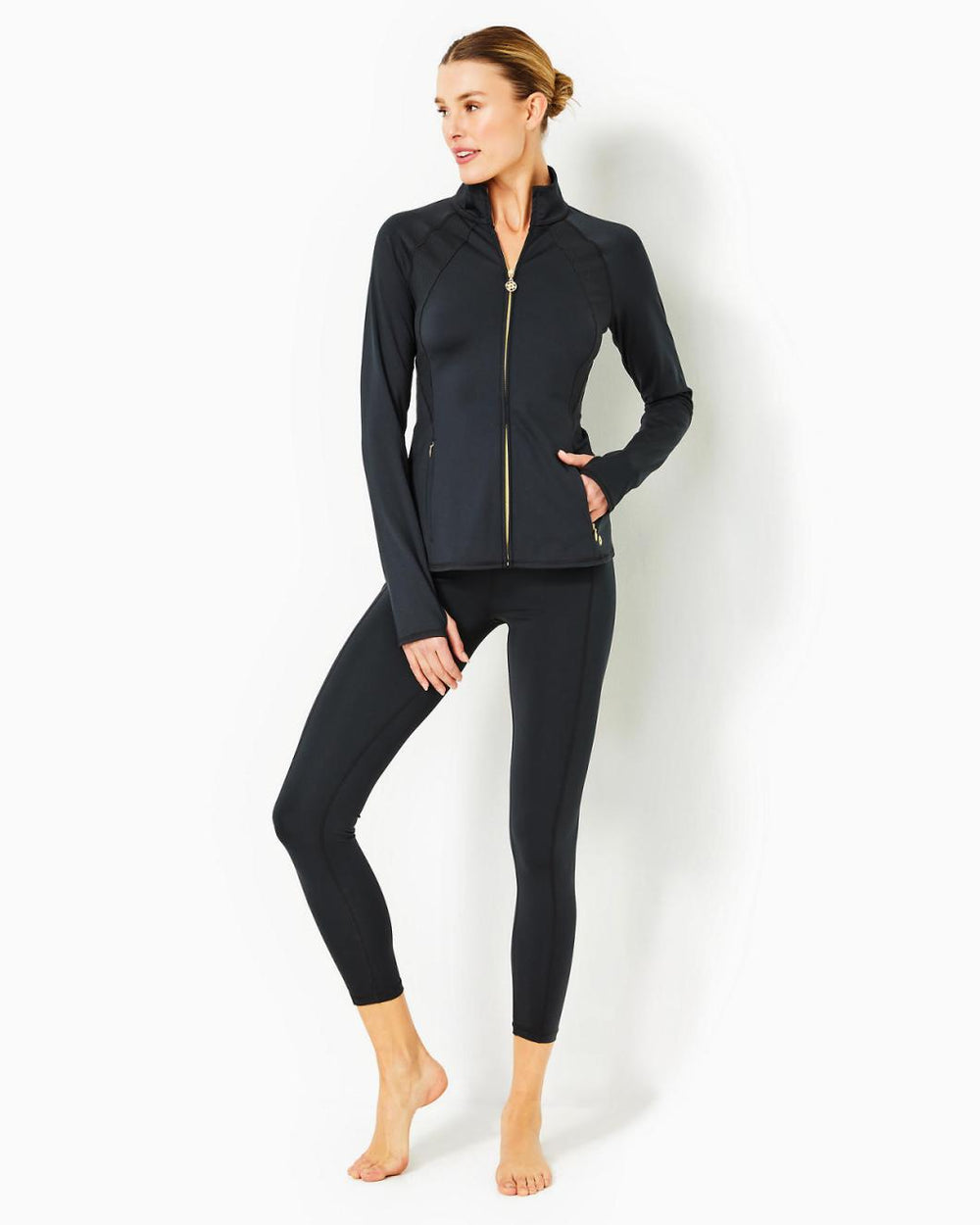 Lilly Pulitzer Upf 50+ Luxletic Tennison Jacket Onyx | Women Tops