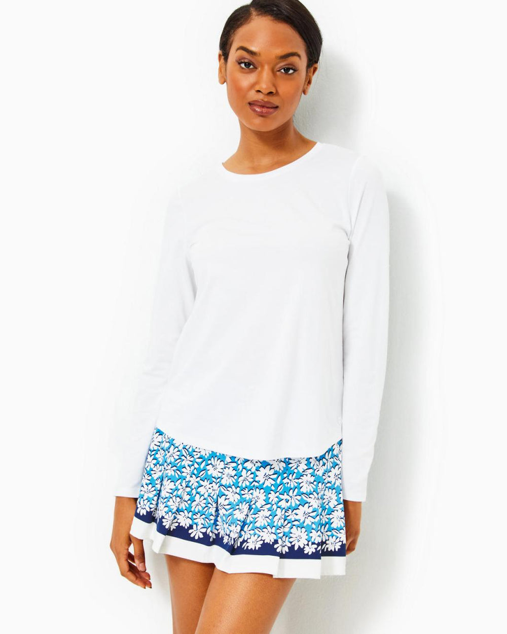 Lilly Pulitzer Upf 50+ Luxletic Westley Long Sleeve Tee Resort White | Women Tops