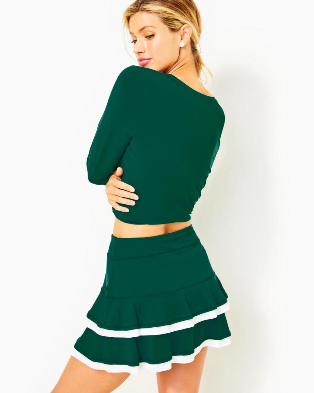 Lilly Pulitzer Upf 50+ Luxletic Zela Skort Evergreen X Resort White | Women Bottoms