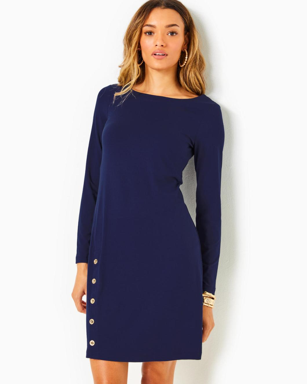 Lilly Pulitzer Upf 50+ Maddox Straight Dress True Navy | Women Straight Dresses