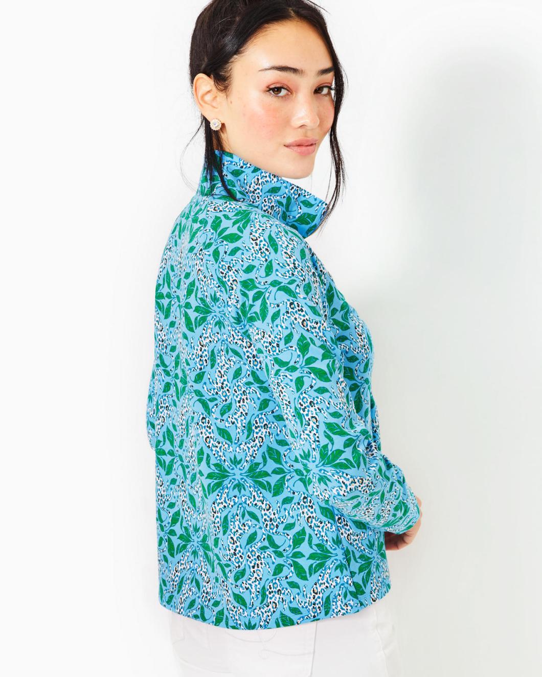 Lilly Pulitzer Upf 50+ Melena Popover Bon Bon Blue Leapin Leopards | Women Tops