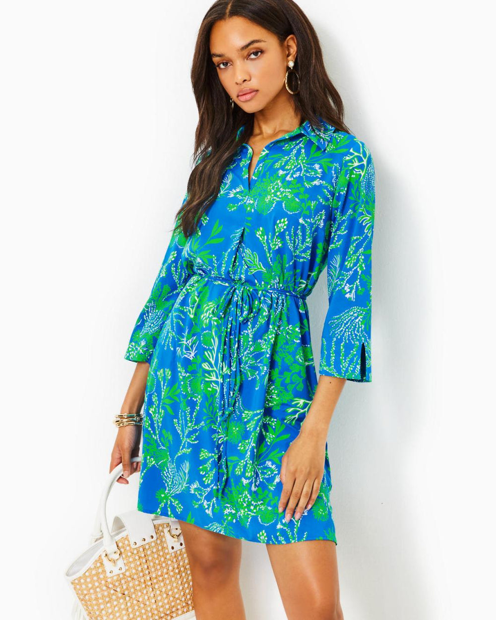 Lilly Pulitzer Upf 50+ Pilar Tunic Dress Briny Blue A Bit Salty | Women A-Line/Easy Dresses