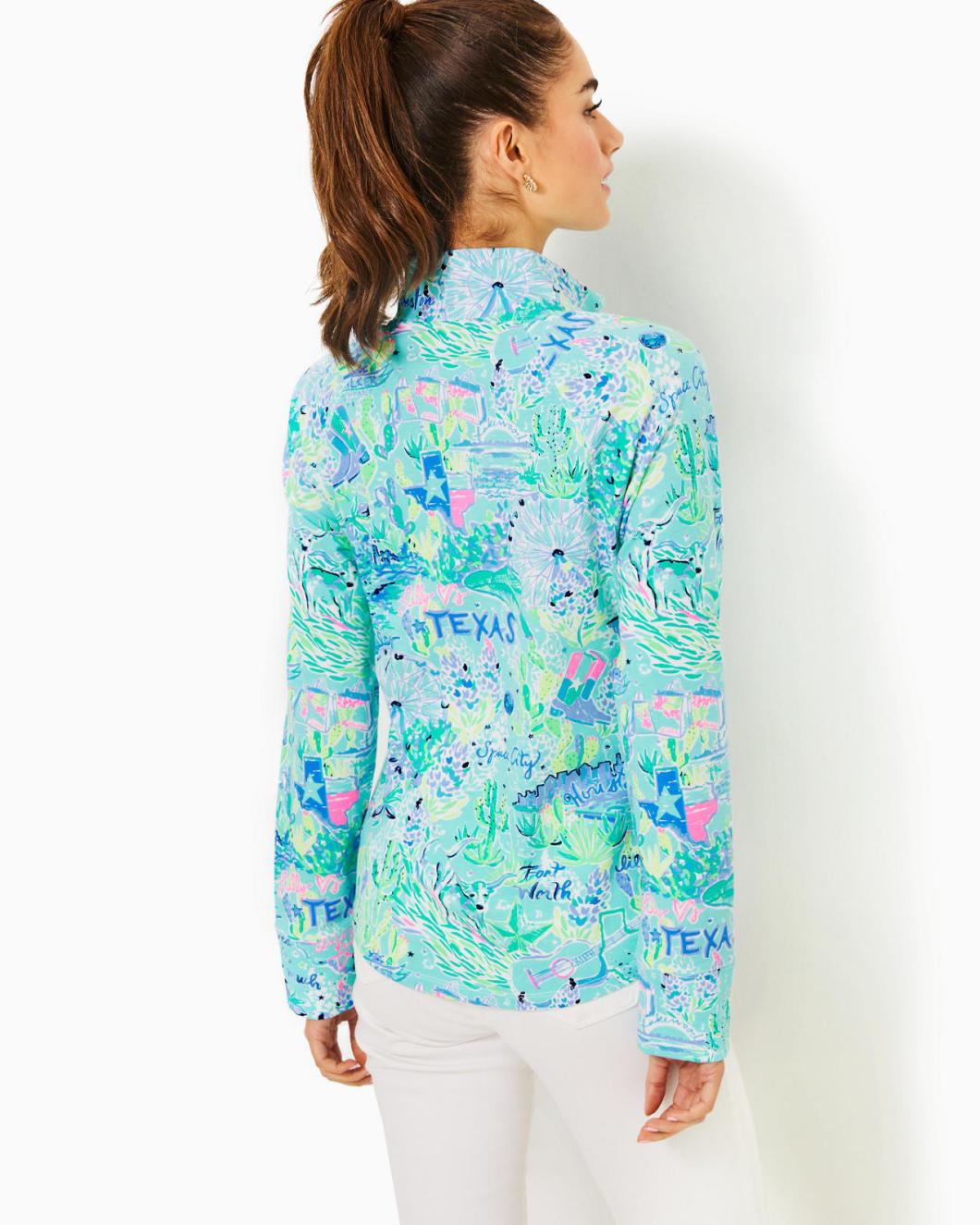 Lilly Pulitzer Upf 50+ Skipper Popover Bayside Blue Lilly Loves Texas | Women Tops