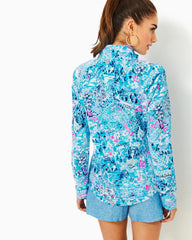 Lilly Pulitzer Upf 50+ Skipper Popover Blue Peri Lilly Loves North Carolina | Women Tops