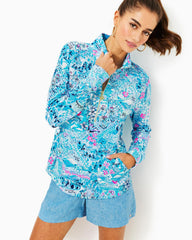 Lilly Pulitzer Upf 50+ Skipper Popover Blue Peri Lilly Loves North Carolina | Women Tops