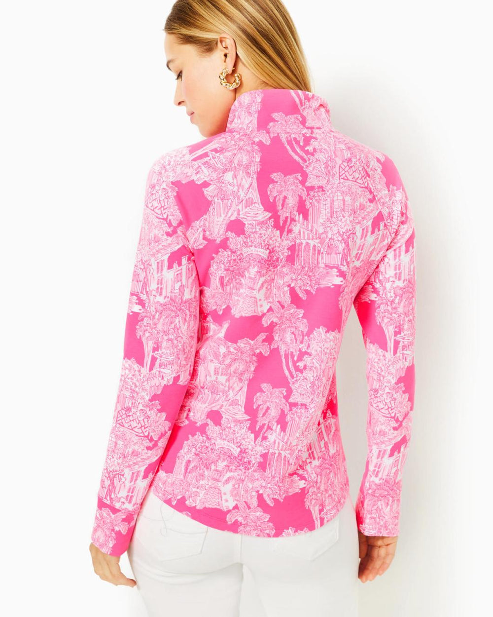 Lilly Pulitzer Upf 50+ Skipper Popover Roxie Pink Pb Anniversary Toile | Women Tops