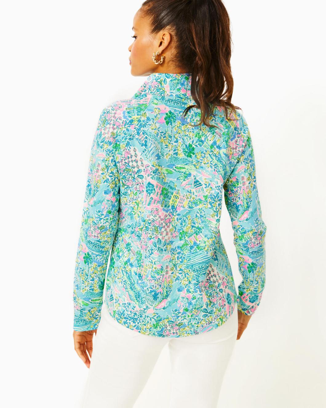 Lilly Pulitzer Upf 50+ Skipper Popover Surf Blue Lilly Loves South Carolina | Women Tops