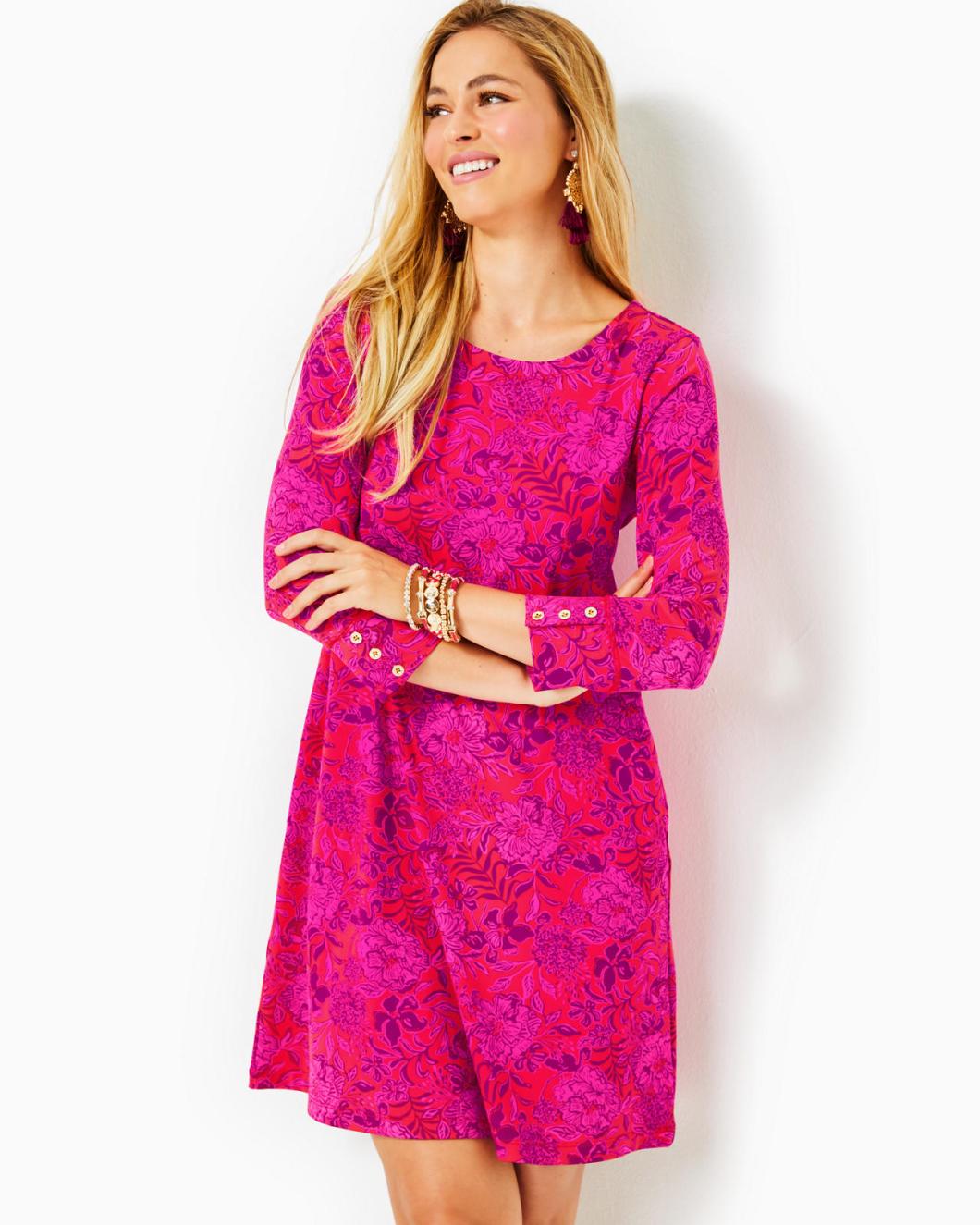 Lilly Pulitzer Upf 50+ Solia Chillylilly Dress Amaryllis Red Secret Hideaway | Women Swing Dresses