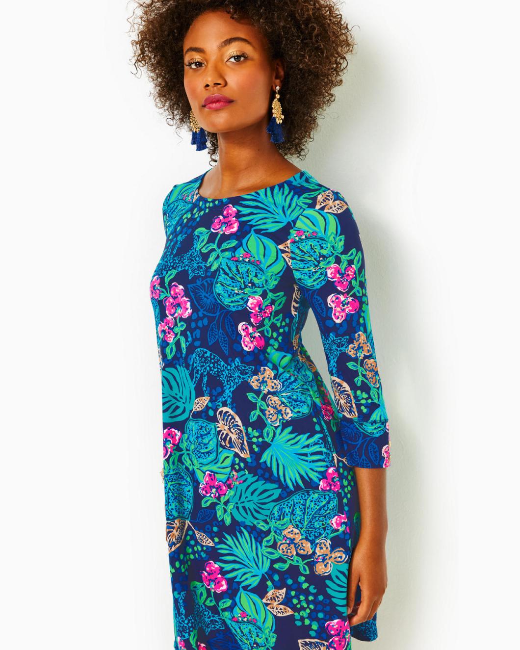 Lilly Pulitzer Upf 50+ Solia Chillylilly Dress Low Tide Navy Life Of The Party | Women Swing Dresses