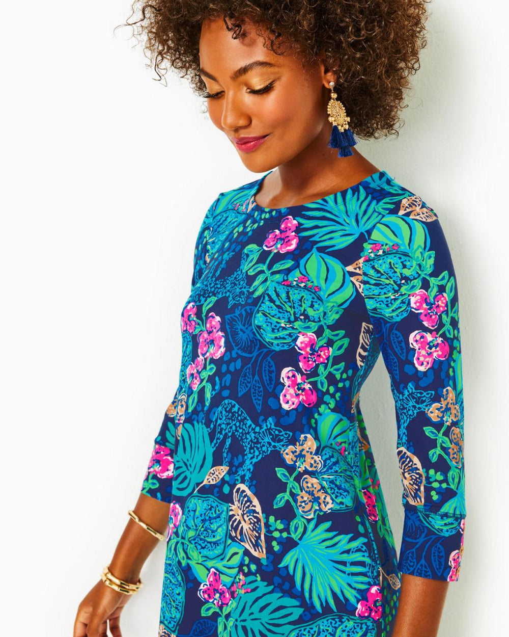 Lilly Pulitzer Upf 50+ Solia Chillylilly Dress Low Tide Navy Life Of The Party | Women Swing Dresses