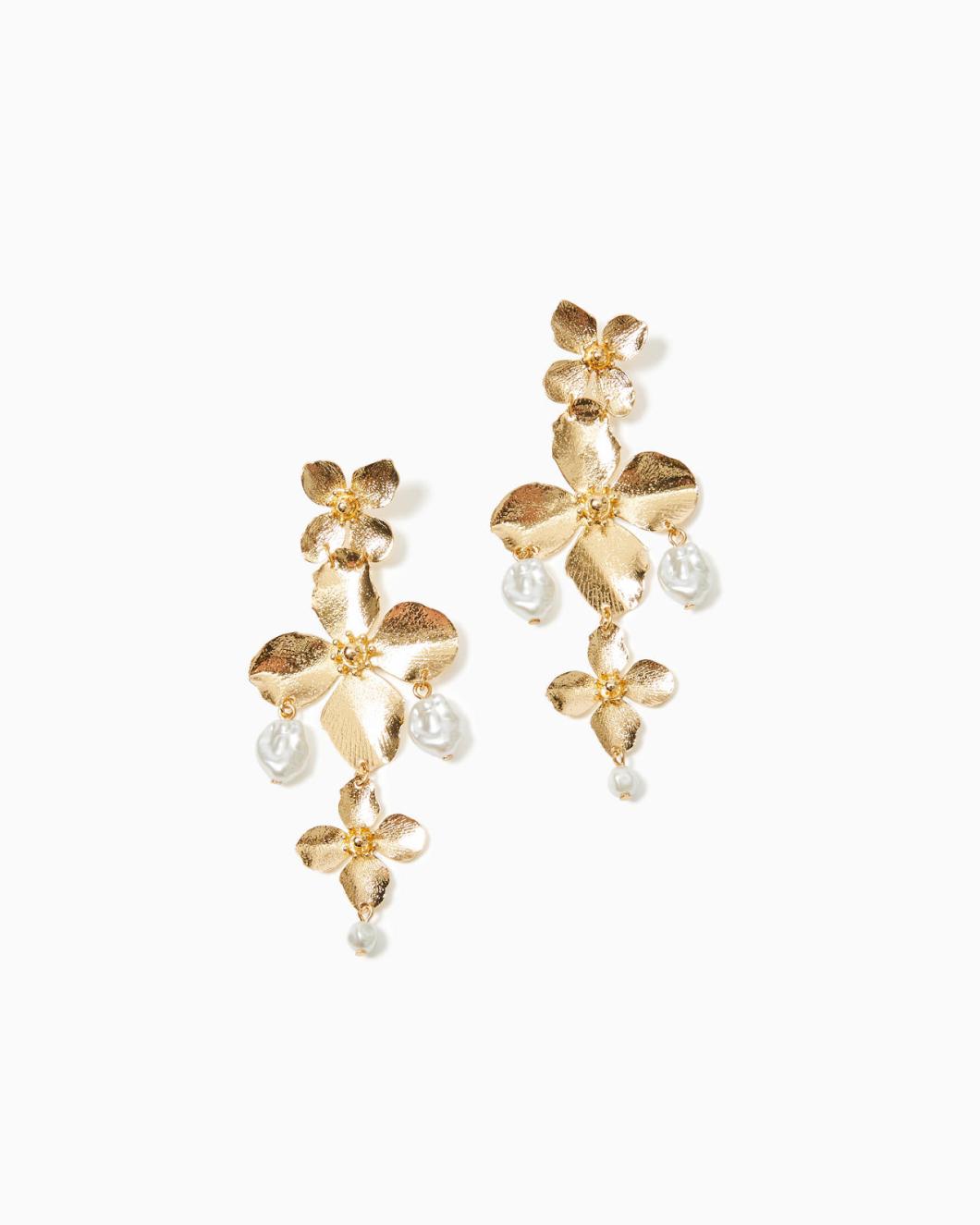 Lilly Pulitzer Via Flora Earrings Gold Metallic | Women Jewelry