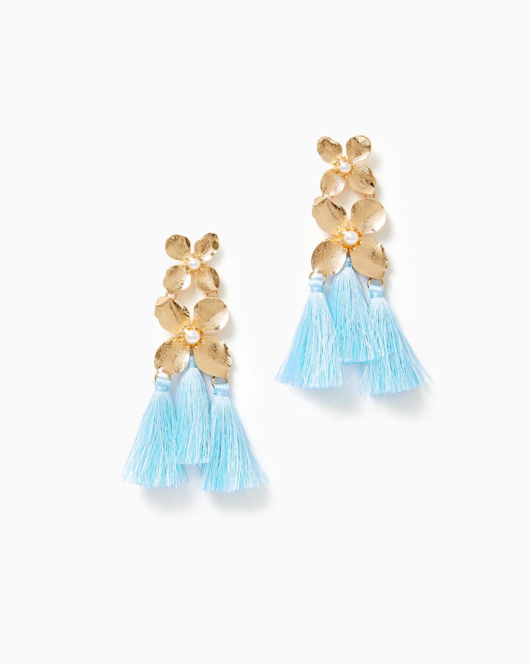 Lilly Pulitzer Via Flora Tassel Earrings Hydra Blue | Women Jewelry