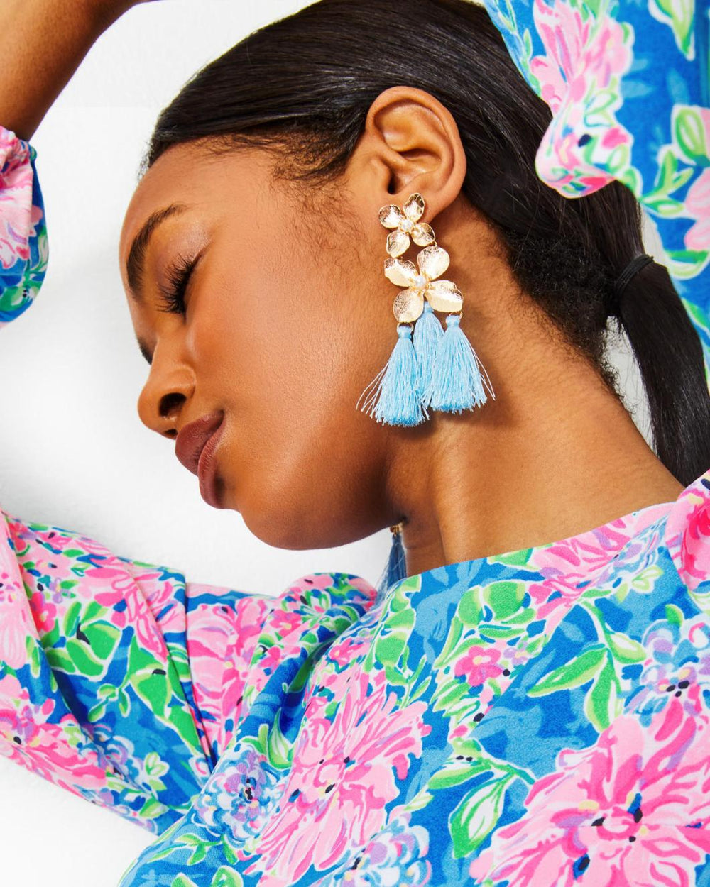 Lilly Pulitzer Via Flora Tassel Earrings Hydra Blue | Women Jewelry