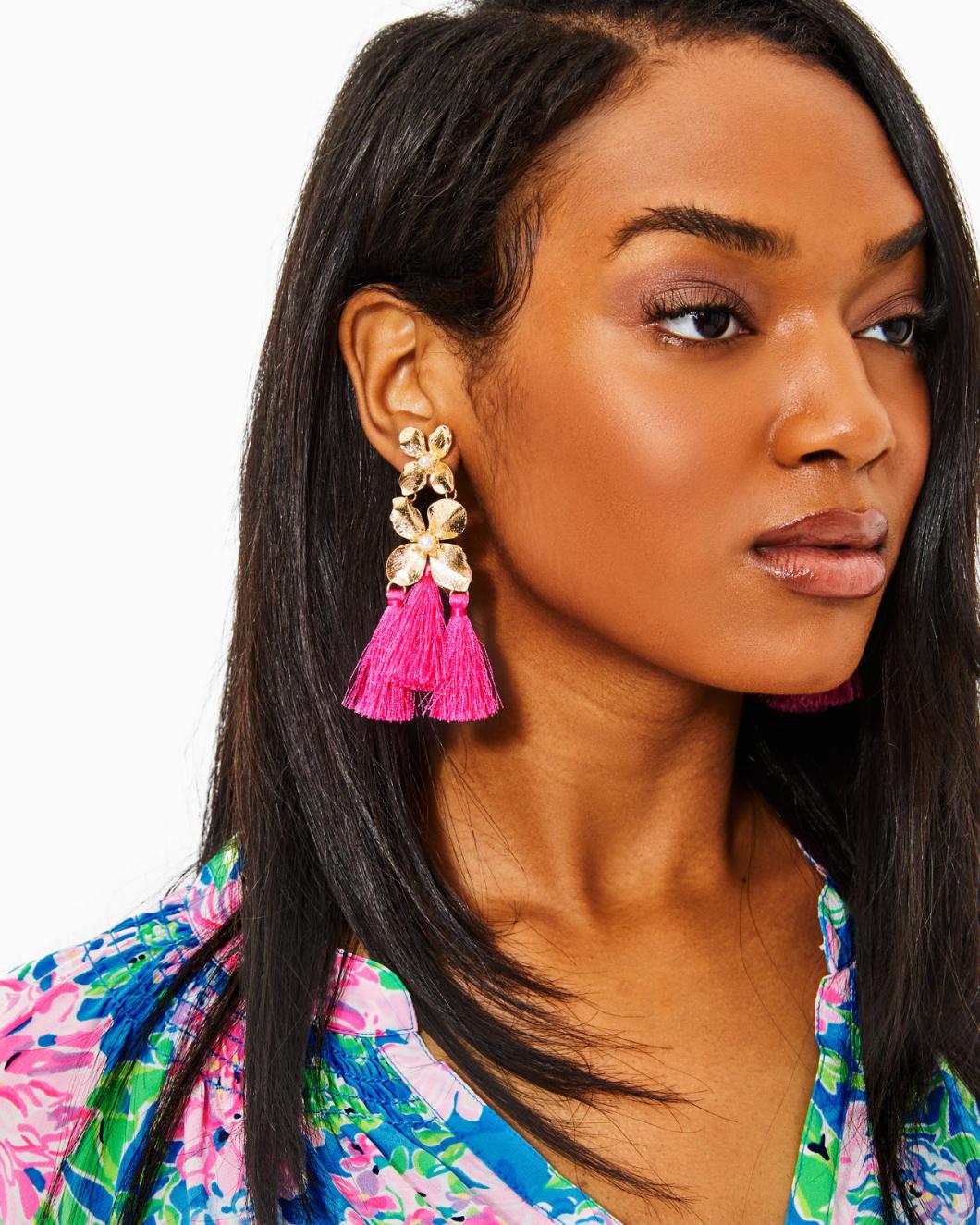Lilly Pulitzer Via Flora Tassel Earrings Roxie Pink | Women Jewelry