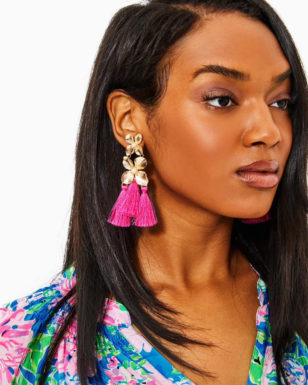Lilly Pulitzer Via Flora Tassel Earrings Roxie Pink | Women Jewelry