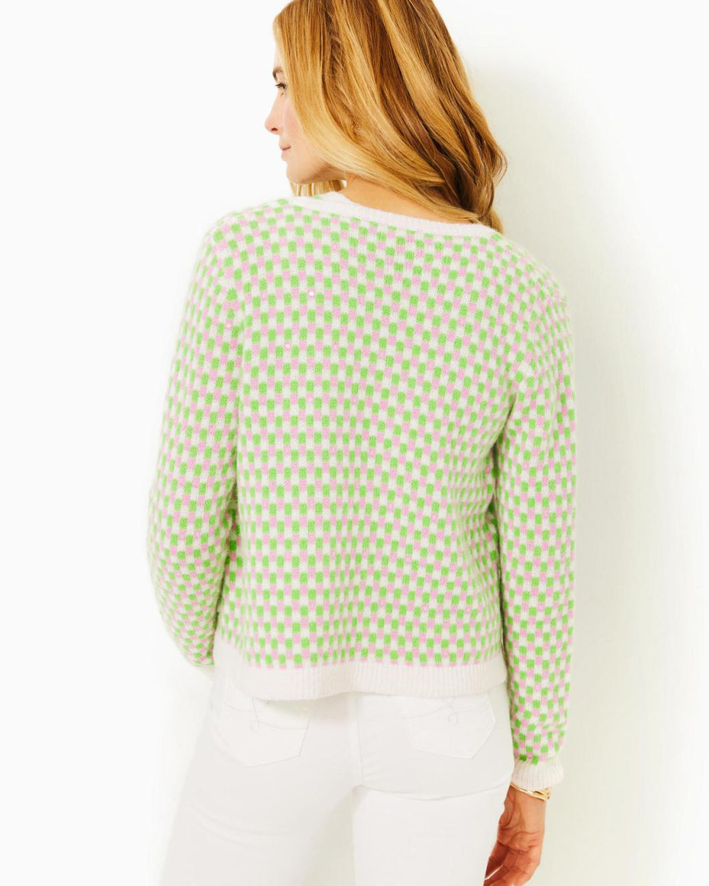 Lilly Pulitzer Viera Sweater Set Orb Green Check Jacquard | Women Tops