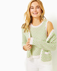 Lilly Pulitzer Viera Sweater Set Orb Green Check Jacquard | Women Tops