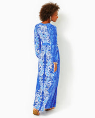 Lilly Pulitzer Wexlee Maxi Dress Alba Blue Baja Cove Engineered Knit Dress | Women Fit &amp; Flare Dresses
