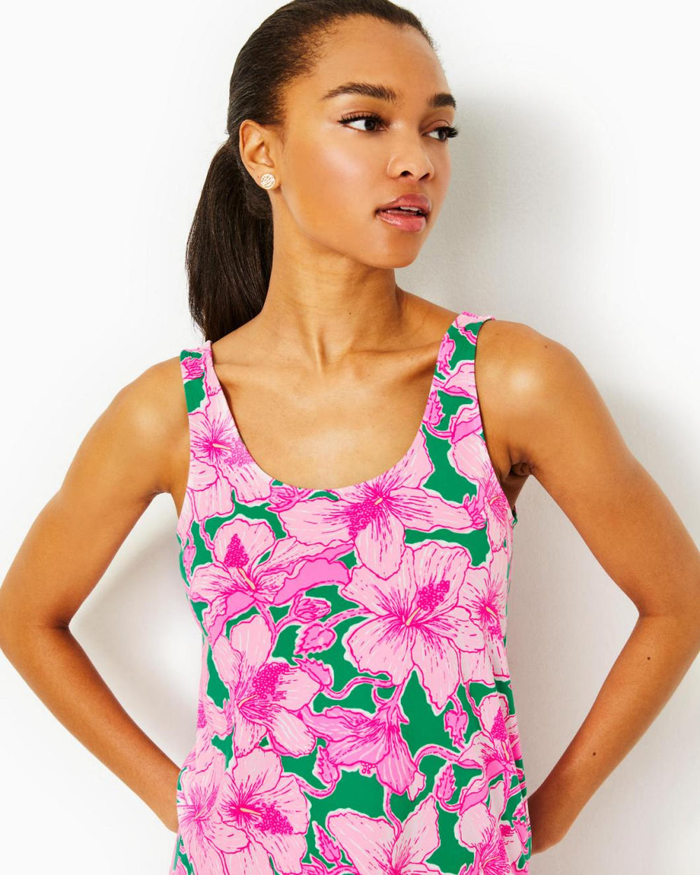 Lilly Pulitzer Whitta Pajama Tank Kelly Green Hibis Kiss | Women Loungewear