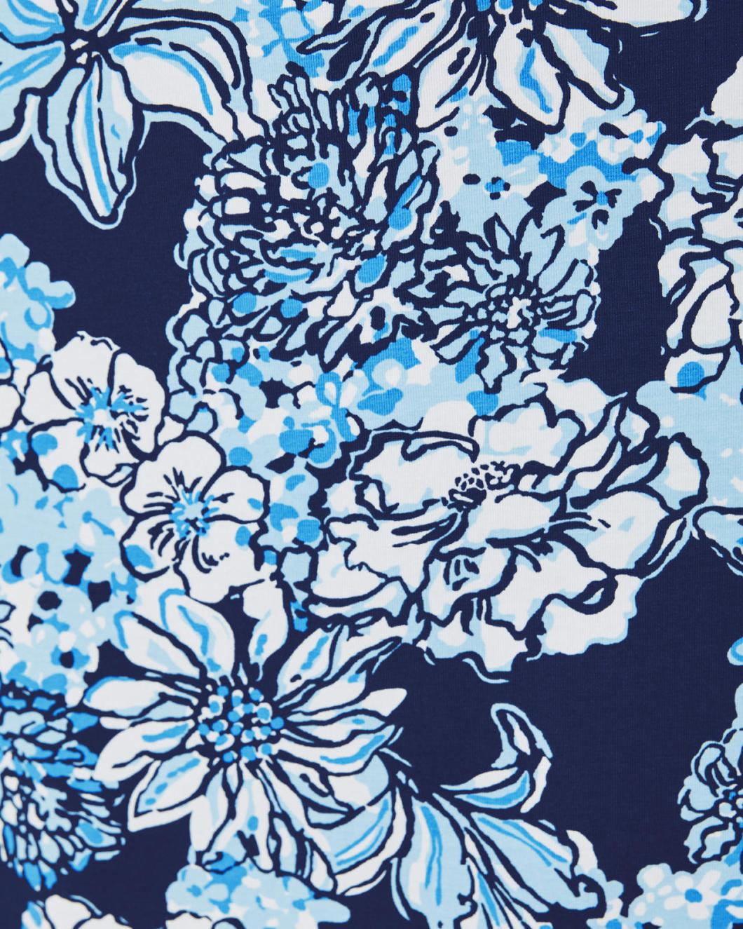 Lilly Pulitzer Wisteria V-Neck Maxi Dress Low Tide Navy Bouquet All Day Engineered Knit Maxi Dre | Women Fit &amp; Flare Dresses