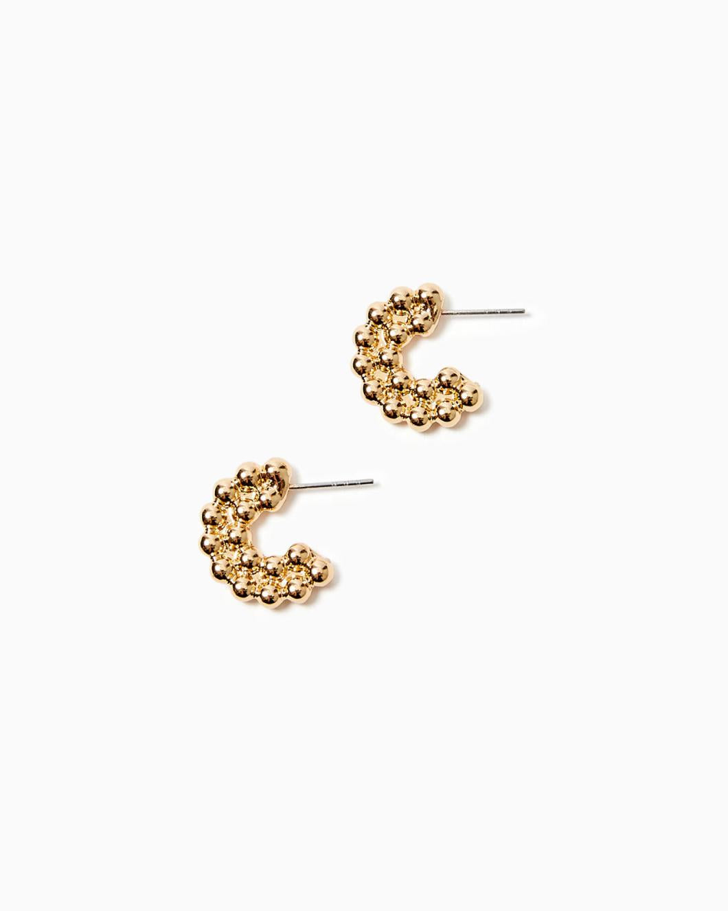 Lilly Pulitzer Worth A Look Small Hoop Earrings Gold Metallic | Women Jewelry