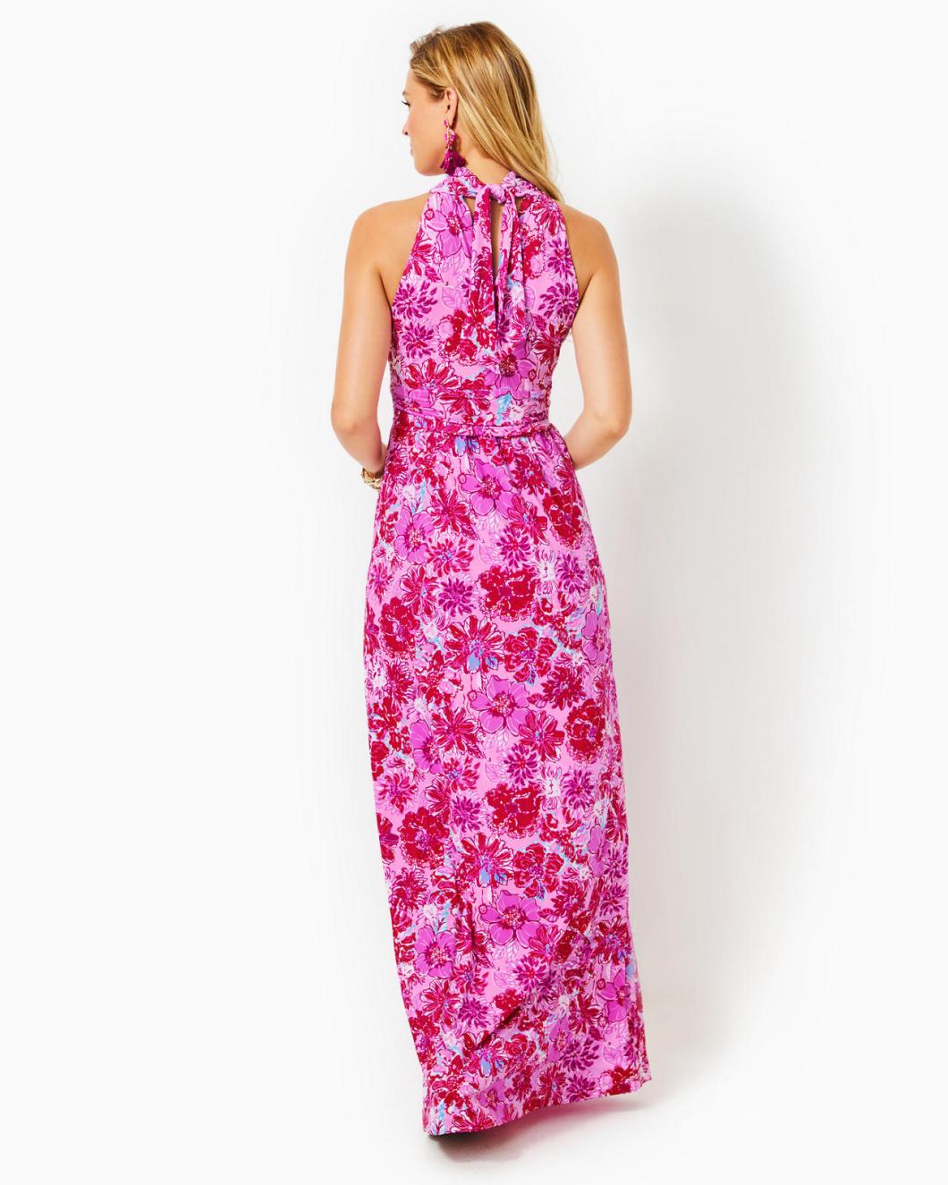 Lilly Pulitzer Wyota Halter Maxi Dress Lilac Thistle In The Wild Flowers | Women Fit &amp; Flare Dresses