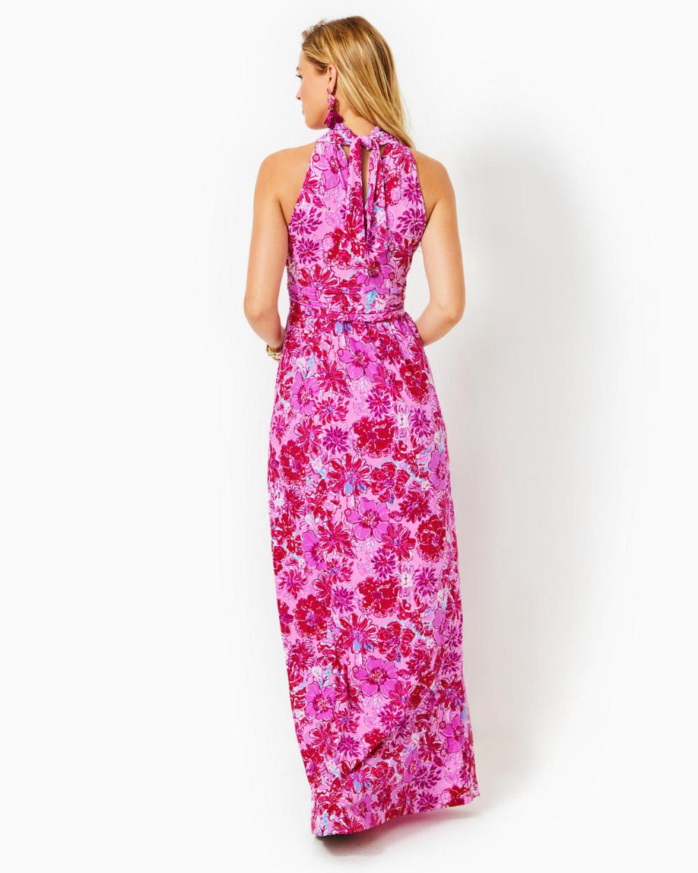Lilly Pulitzer Wyota Halter Maxi Dress Lilac Thistle In The Wild Flowers | Women Fit &amp; Flare Dresses
