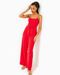 Lilly Pulitzer Zemira Sleeveless Jumpsuit Amaryllis Red | Women Rompers &amp; Jumpsuits